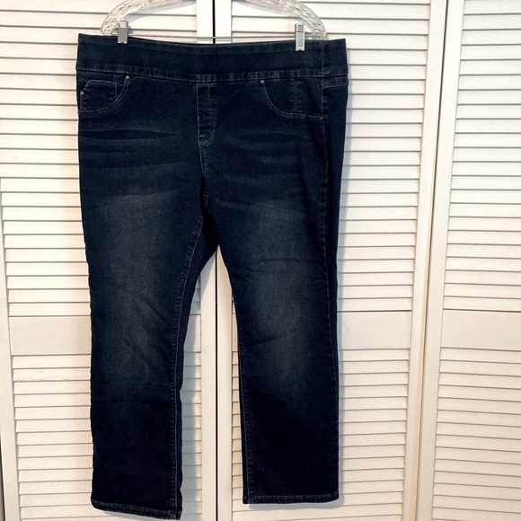 Laurie Felt Knit Cambre Straight-Leg Jeans XLP - Picture 1 of 7